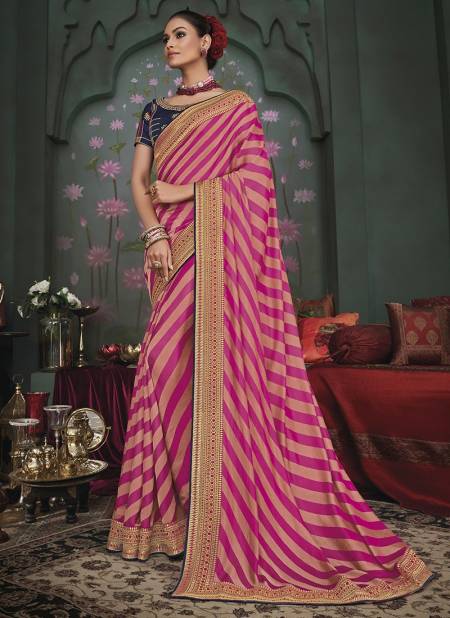 Pink And Cream BK Vanya 3100 Fancy Latest Designer Festive Wear Heavy Satin Saree Collection 3106